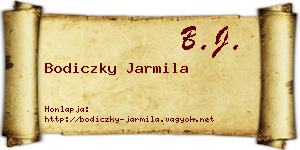 Bodiczky Jarmila névjegykártya